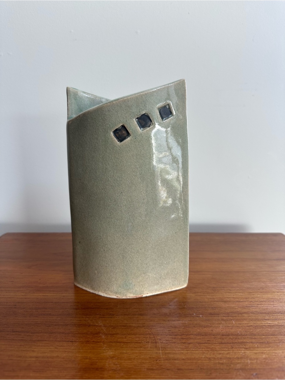 HANDMADE CANADIAN CERAMIC VASE | SAGE GREEN | SIGNED